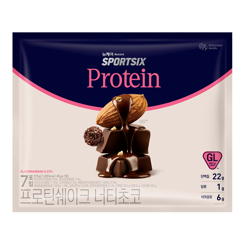 뉴케어 스포식스 프로틴쉐이크 단백질쉐이크 너티초코 7포 315g, 1개 - 상세 이미지 4
