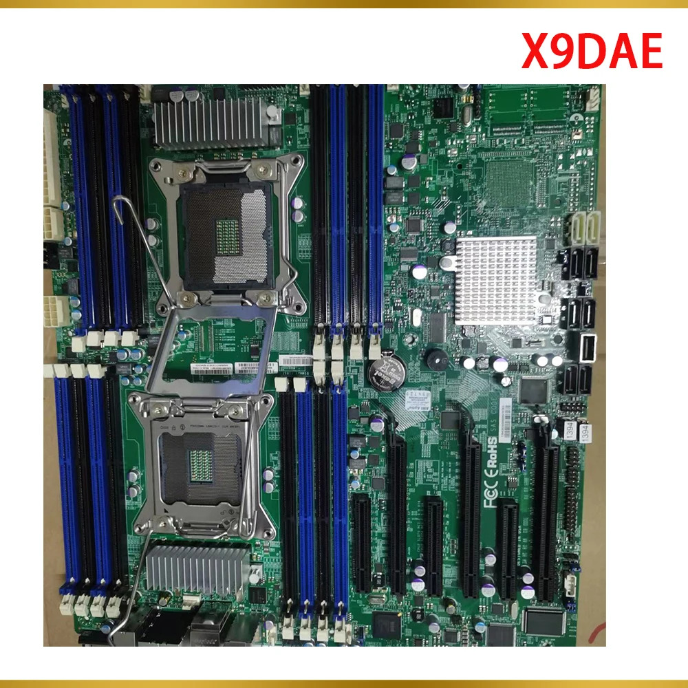 서버 마더보드 듀얼 LGA2011 지지대 E5-2600 V1 V2 패밀리 ECC DDR3 양방향 지포스 SLI X9Dae 지원