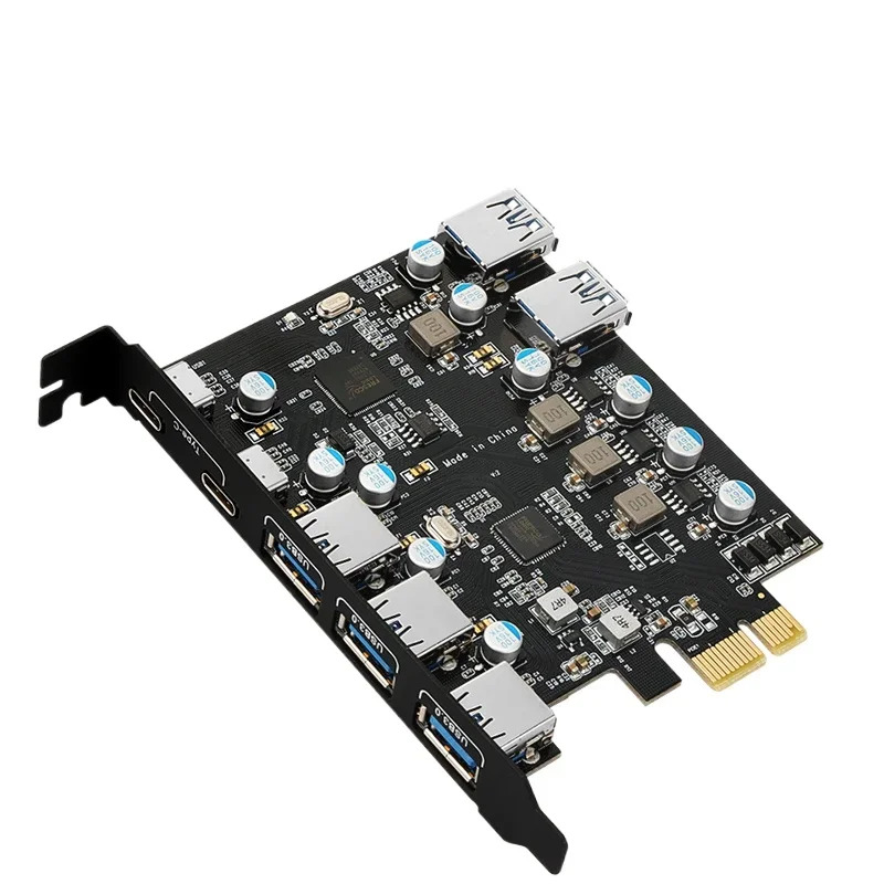 PCIE 4포트 USB 3.0 어댑터 카드 PCI-E-4포트 확장 전원 드라이브가 없는 MAC OS