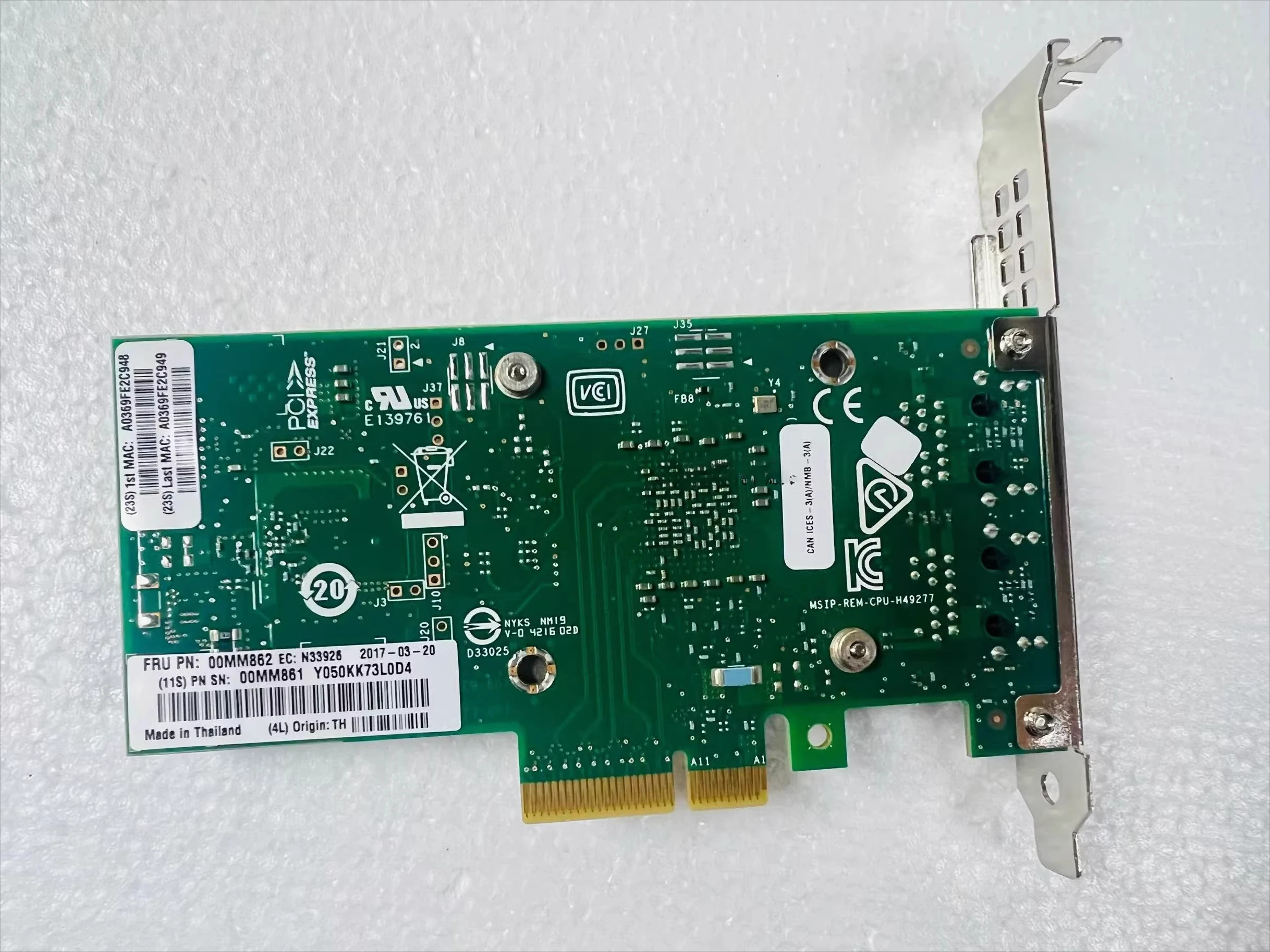 intel호환 IBM Lenovo호환 X550-T2 10G기가비트 듀얼 포트 네트워크 인터페이스 카드 00MM862 0MM861