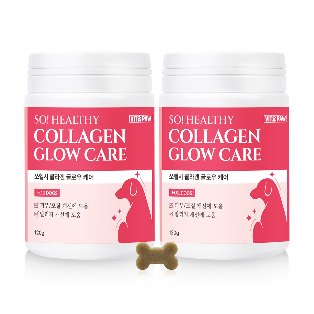 비타파우 강아지 피부 영양제 모질 털 알러지 각질 습진 건조 보습 콜라겐 120g, 2개 - 상품 이미지