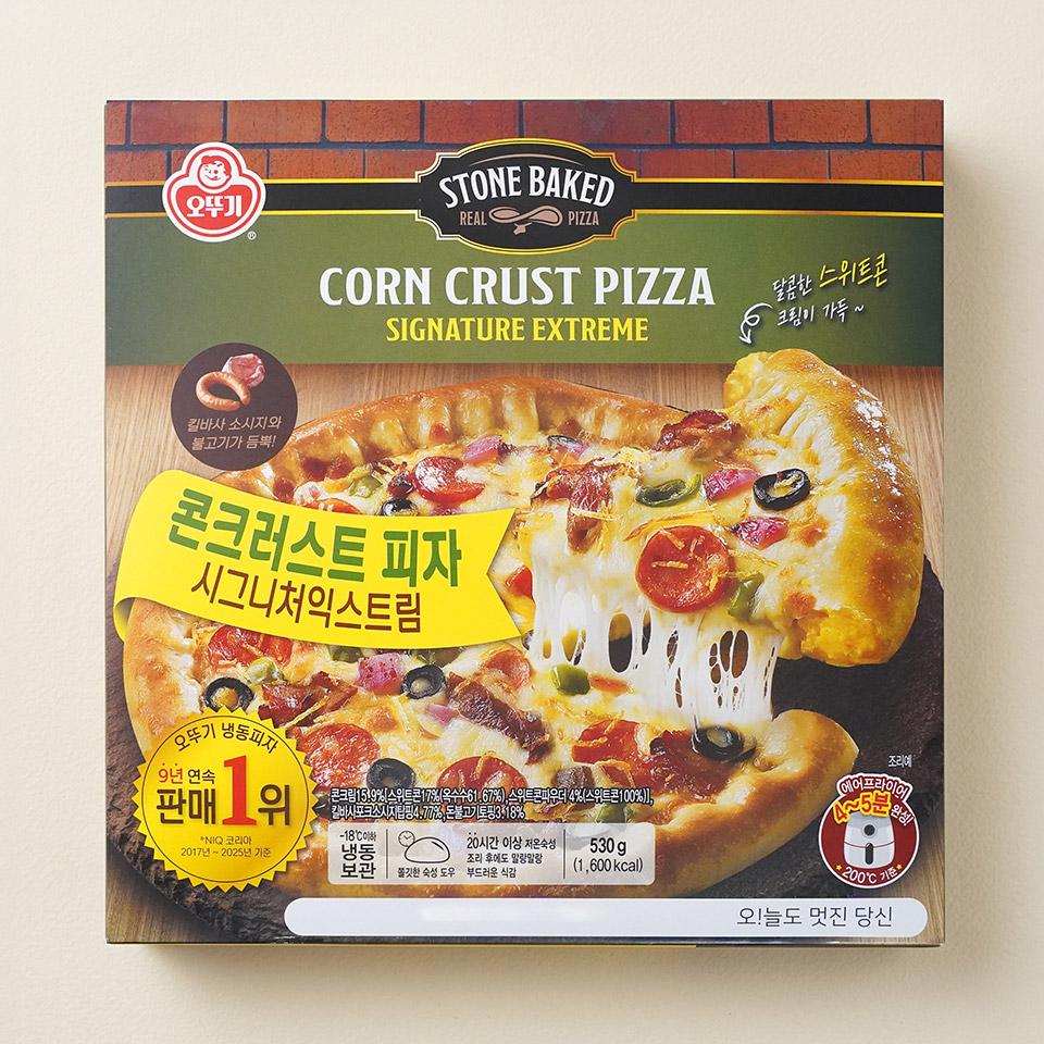 메가마트 오뚜기 시그니처익스트림 콘크러스트 피자 530g