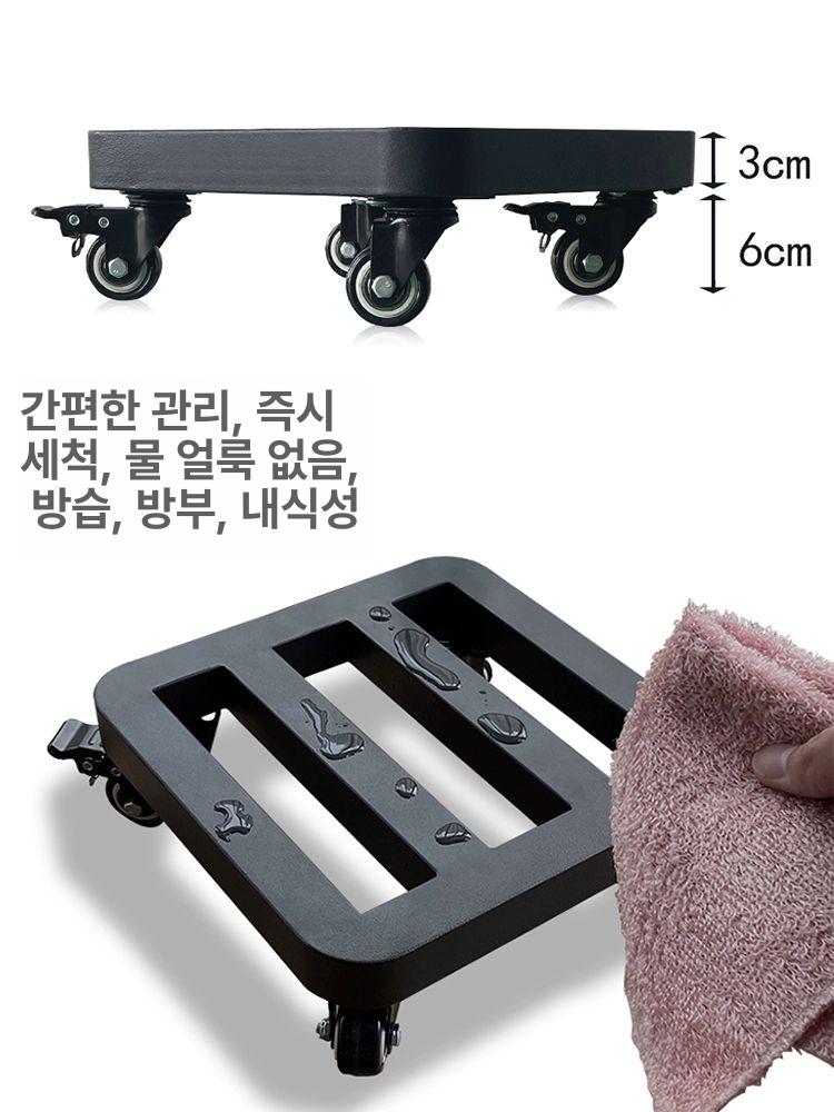 대형 받침대 메탈 이동선반 원형 바퀴달린 하중 거치대 금속 설치높이 이동화분 - 상세 이미지 5