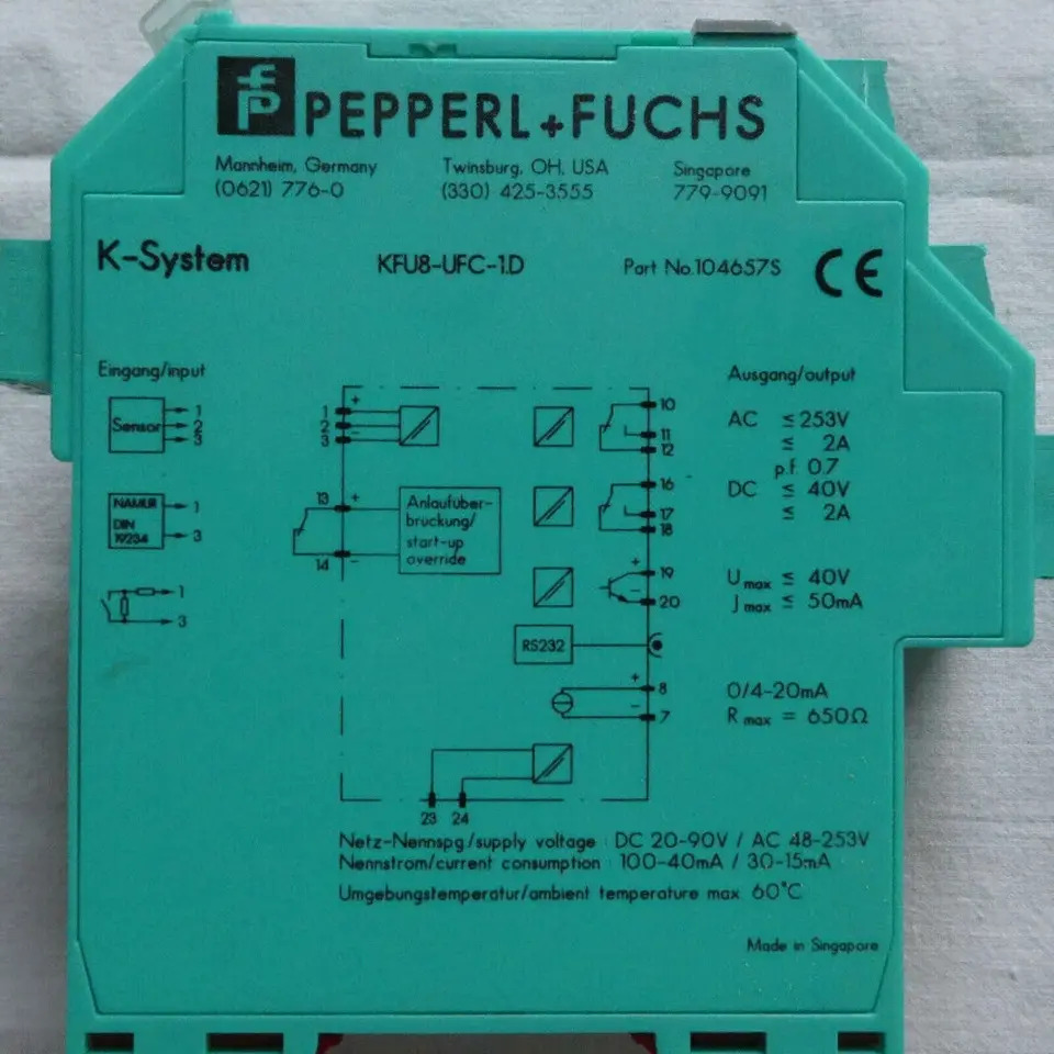 Pepperl Fuchs KFU8-UFC-1.D 신호 차단기 안전 신