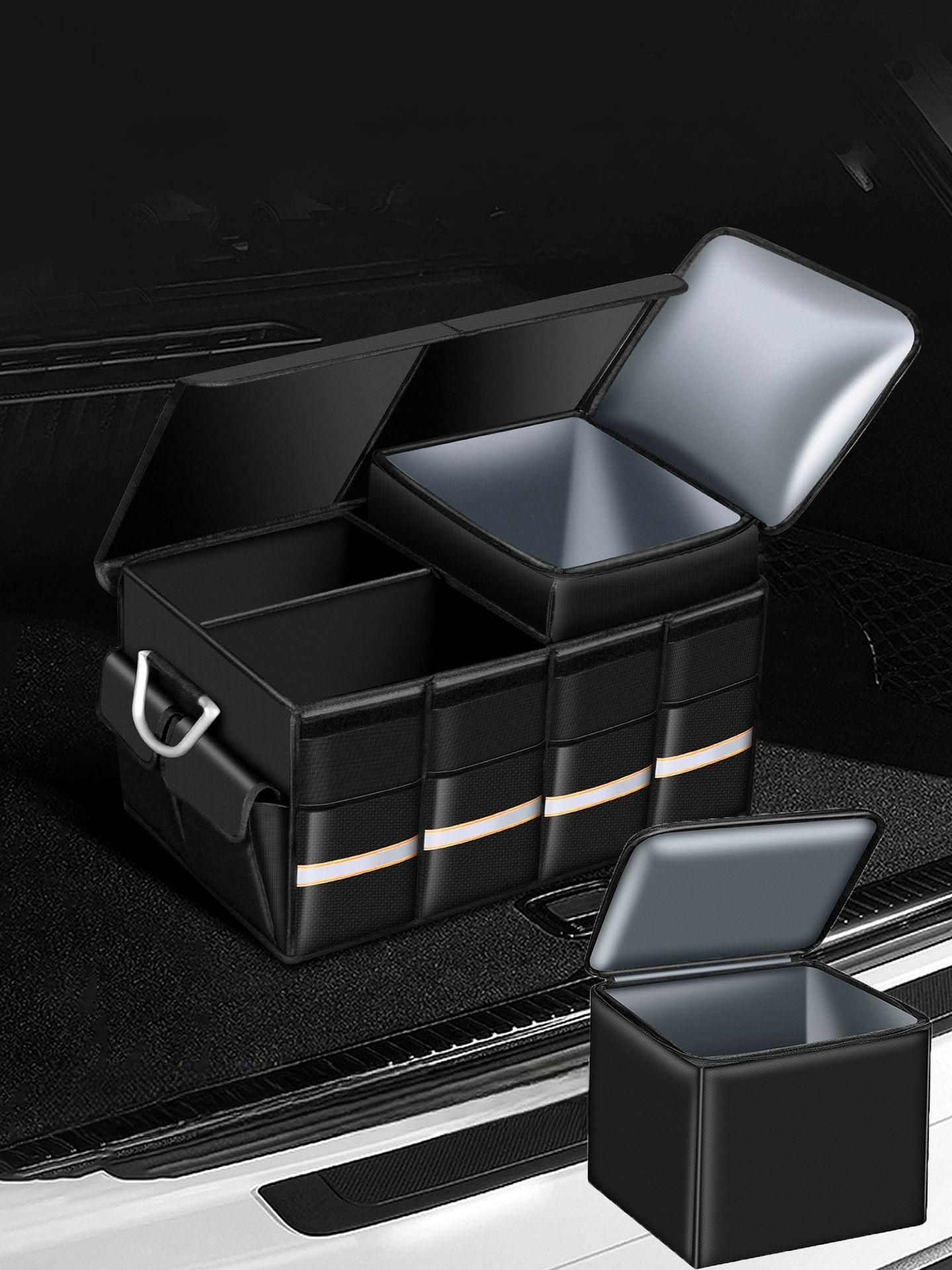 방수 정리함 박스 접이식수납함 투명 패브릭 캠핑 손잡이 보관 트렁크 바스켓 - 상세 이미지 4