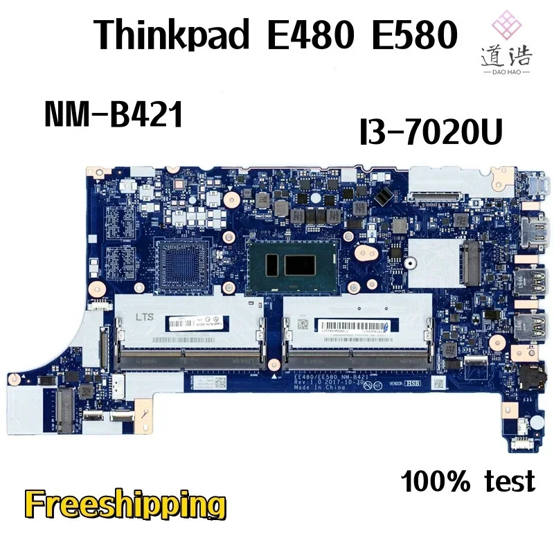 Lenovo호환 Thinkpad E480 E580 노트북 마더보드NM-B421 02HM047 CPUI3-7020U DDR4 메인보드 완전 작동 리퍼