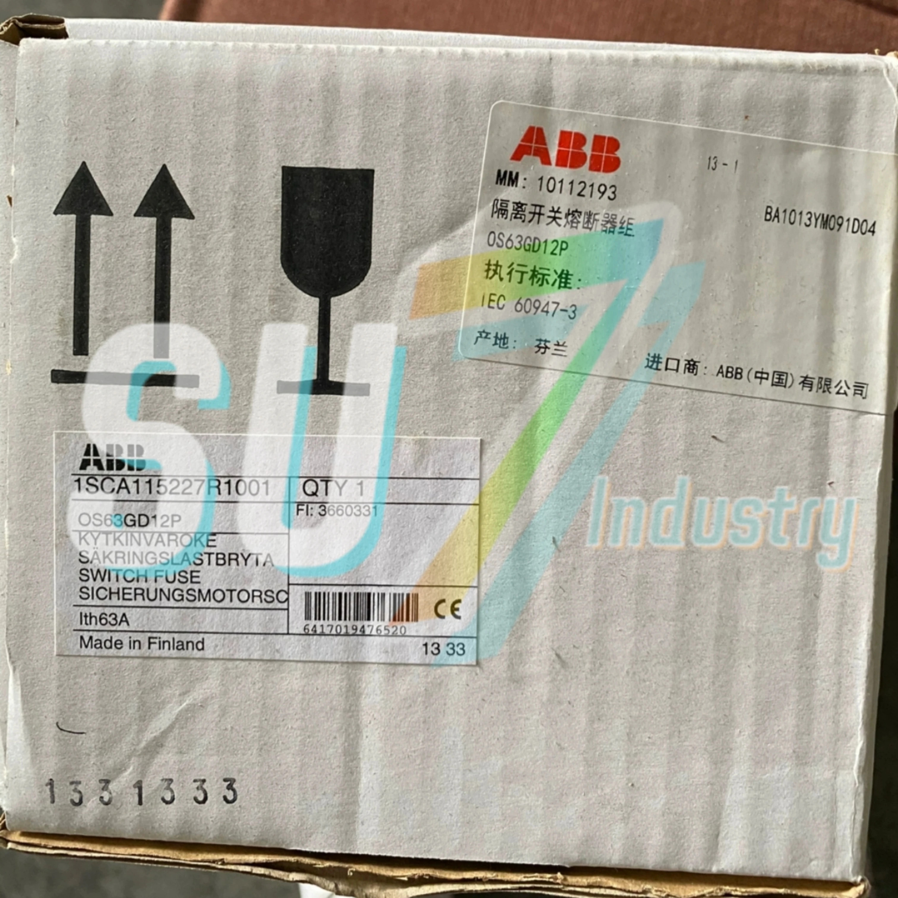 원본 OS63GD12P 1SCA115227R1001 절연 스위치 퓨즈 어셈블리