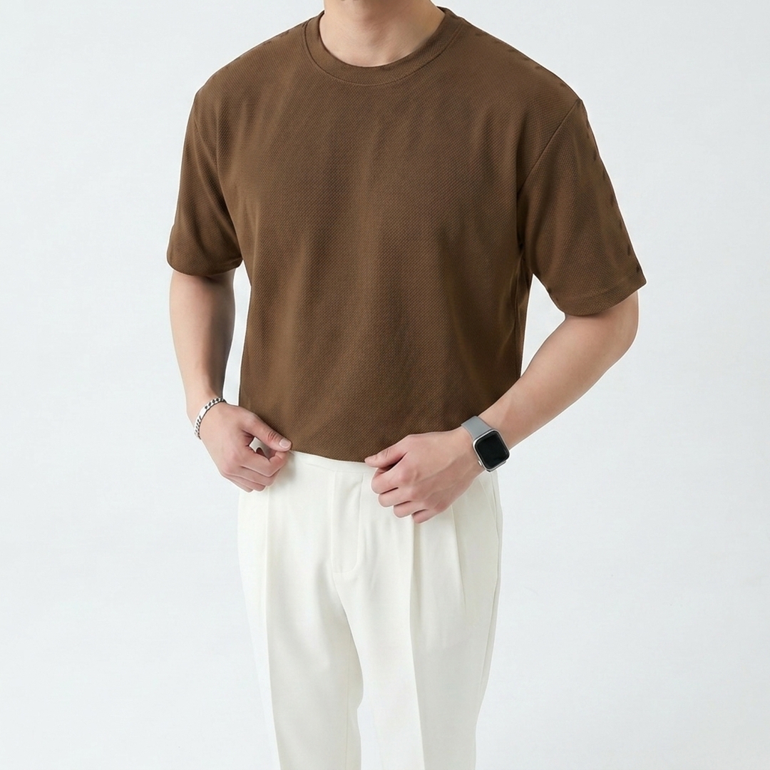 1+1 국내생산 남자 구김없는 링클프리 라운드 반팔 티셔츠 이미지 7