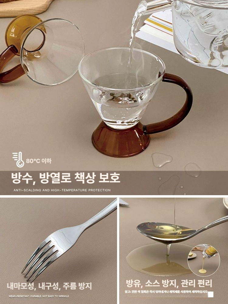 가죽 매트 방수 방유 단열 간편세척 내마모성 식탁 바테이블 책상 화장대 TV장 다기능 - 상세 이미지 4