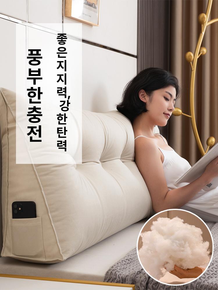 침실 받침 가죽 등받이쿠션 머리 보호 인테리어 헤드보드 침대벽가드 탈부착 벽쿠션 - 상세 이미지 3