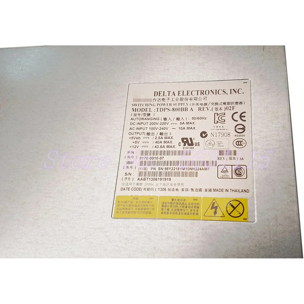 IBM V5000 V3500 V3700서버 전원공급장치 98Y2218 00WK807 45W8841 46W8229 TDPS-800BB A 800W