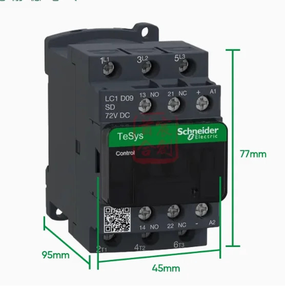 SCHNEIDER DC 접촉기 LC1D386BL LADTBDL 전LC1D256BD DC24V 보라색 구리 코일 LC1D09SD DC72V 9A 1 열림 닫힘