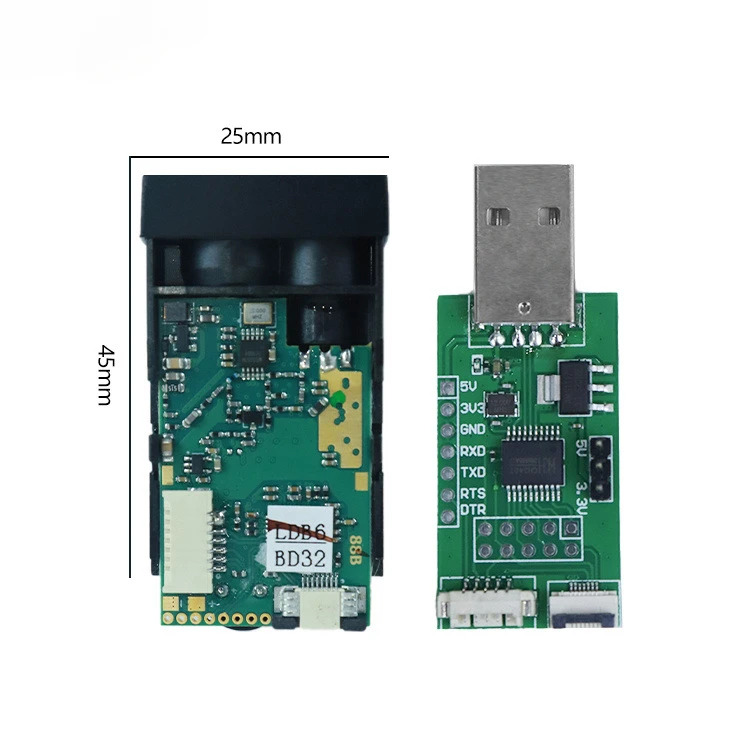 JRT60m 센서 2D 거리 측정 모듈 좌식 USB 정확원레이저