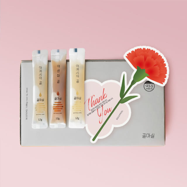 꿀마실 꿀스틱 국내산 벌꿀 12g 90포 선물세트 2종혼합 아카시아