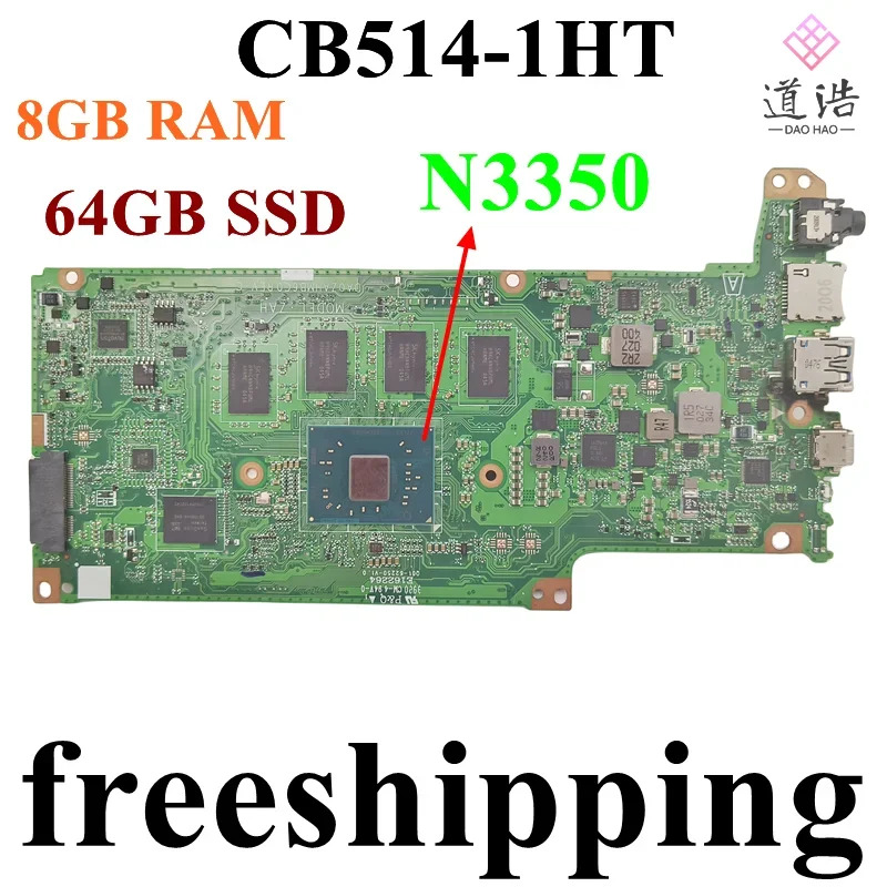 에이서 크롬북 CB514-1HT 노트북 마더보드 DA0ZAHMB6C0 NBH1L11009 N3350 CPU 8GB RAM 64GB 메인보드 리퍼 완료
