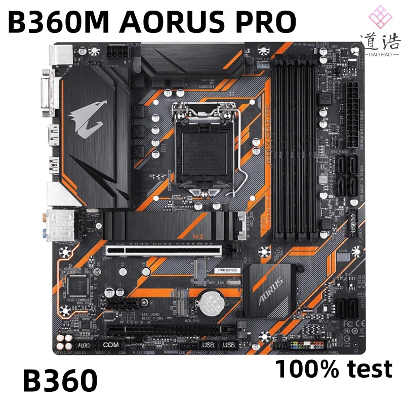 B360M AORUS PRO 마더보드64GB HDMI M.2 LGA 1151 DDR4 마이크로 B360 메인보드 완전 작동 리퍼