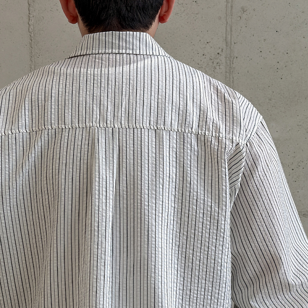 링클프리 구김없는 스트라이프 린넨셔츠 시어서커셔츠 - 상세 이미지 2