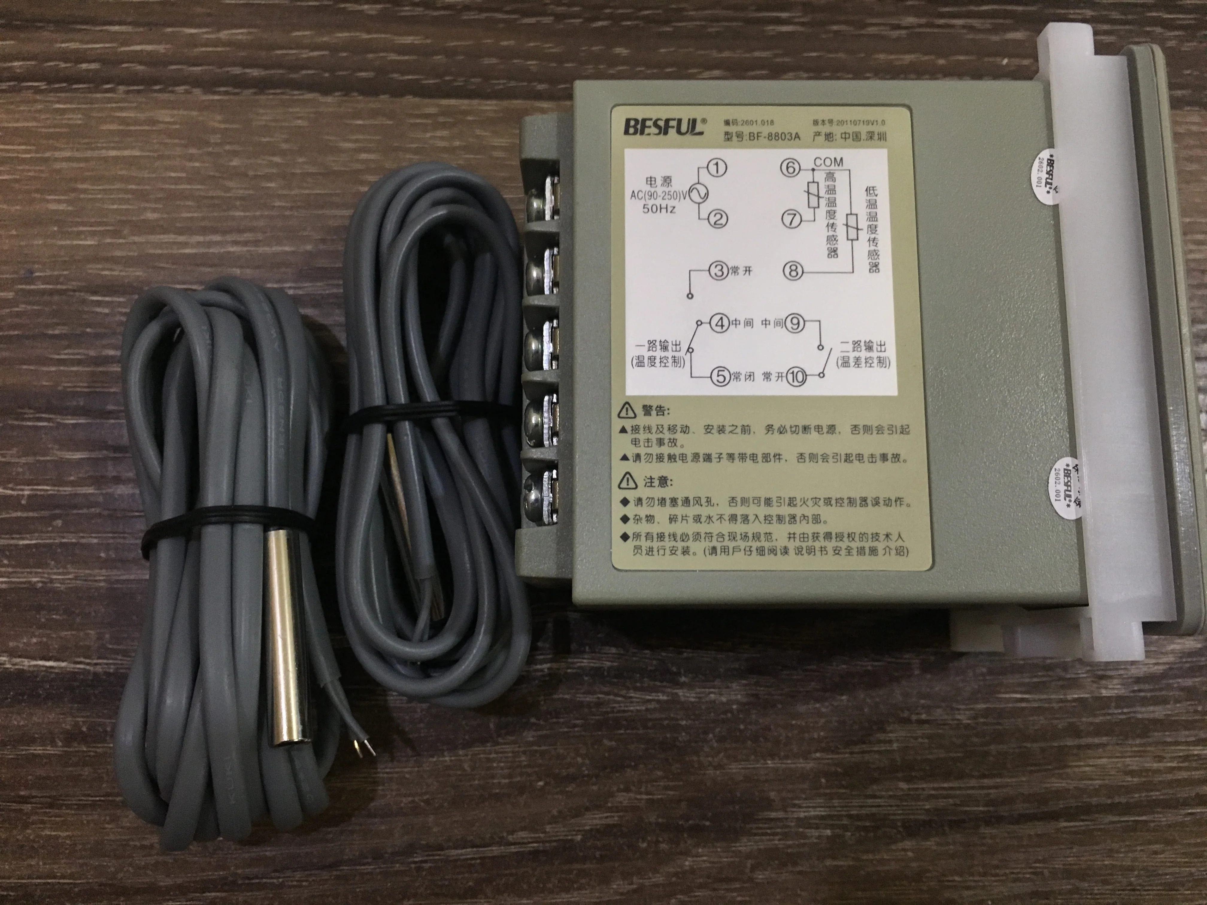 온도 컨트롤러 BF-8803A 온도계 BESUL 태양 차이 2 프로브 센서 포함