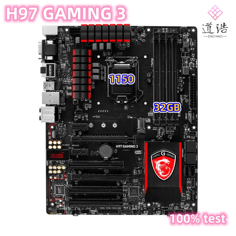 리퍼 완료 메인보드 H97 GNG 3 마더보드 32GB x PCI USB2.0 USB3.0 PCI-E 3.0 LGA 1150 DDR3