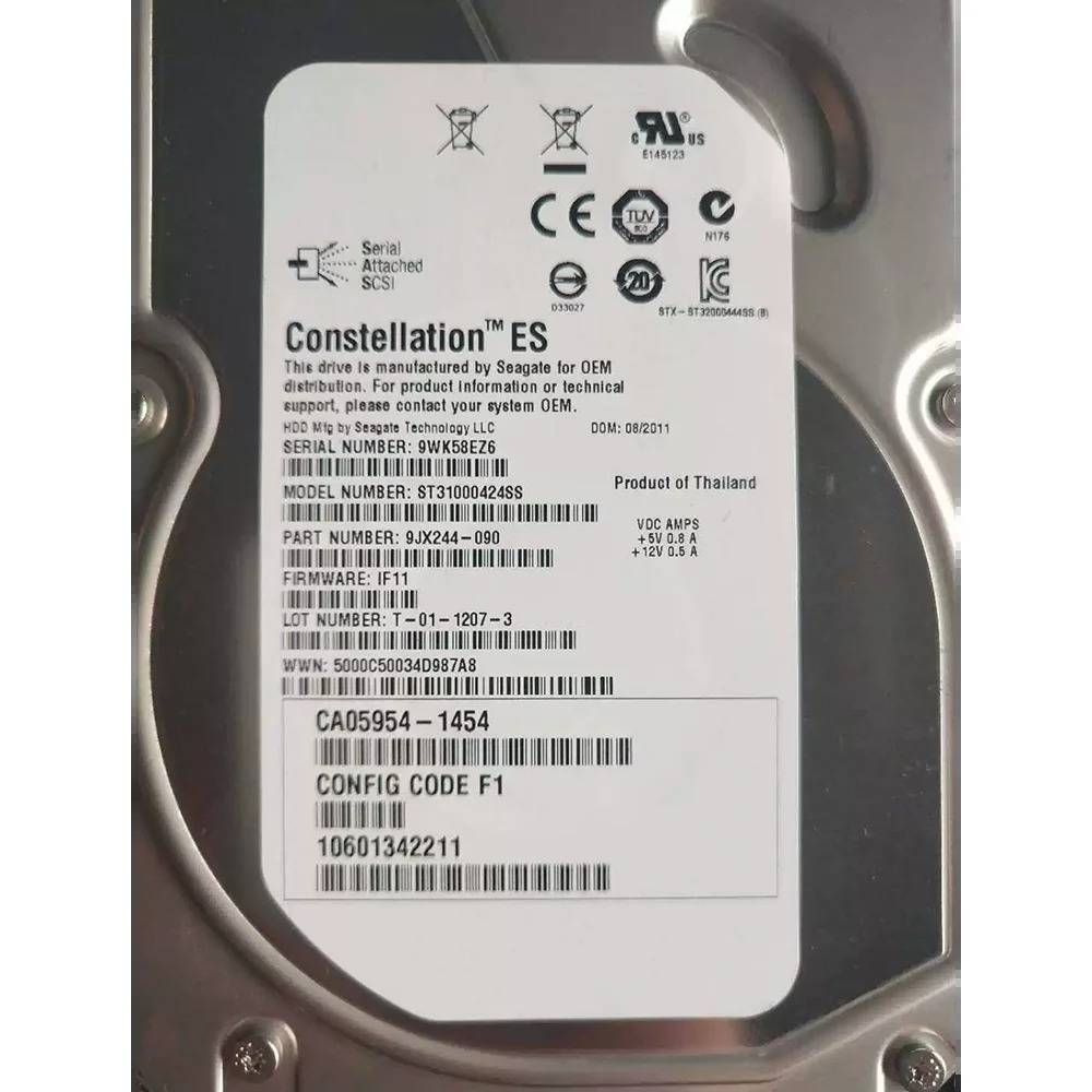 Fujitsu Primergy 1TB 6G 7.2k SAS 2.5인치 하드 드라이브 CA07237-E110 CA07237-E510 CA07237-E410 CA05954-1454용