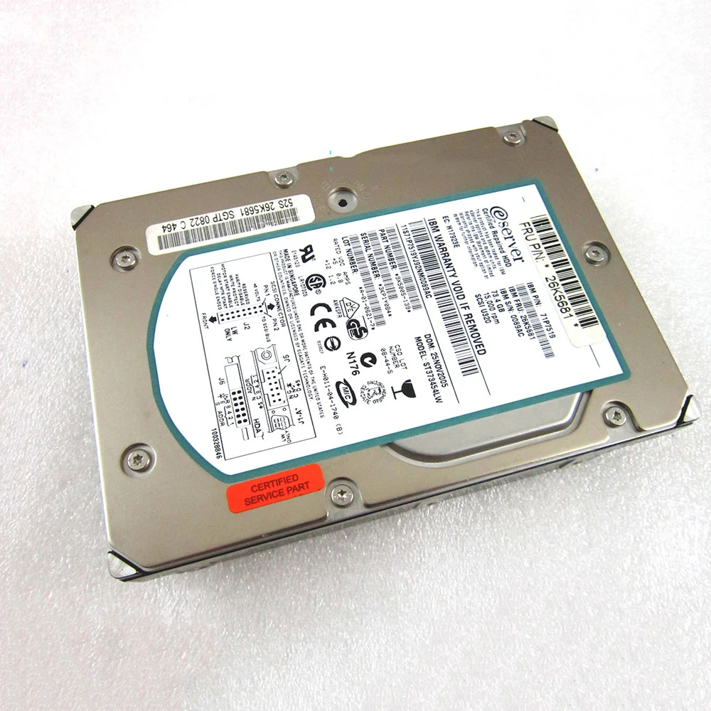 IBM 서버 하드 73.4GB 71P7475 24P3727 ST373454 LW SCSI 68핀 15K 73G