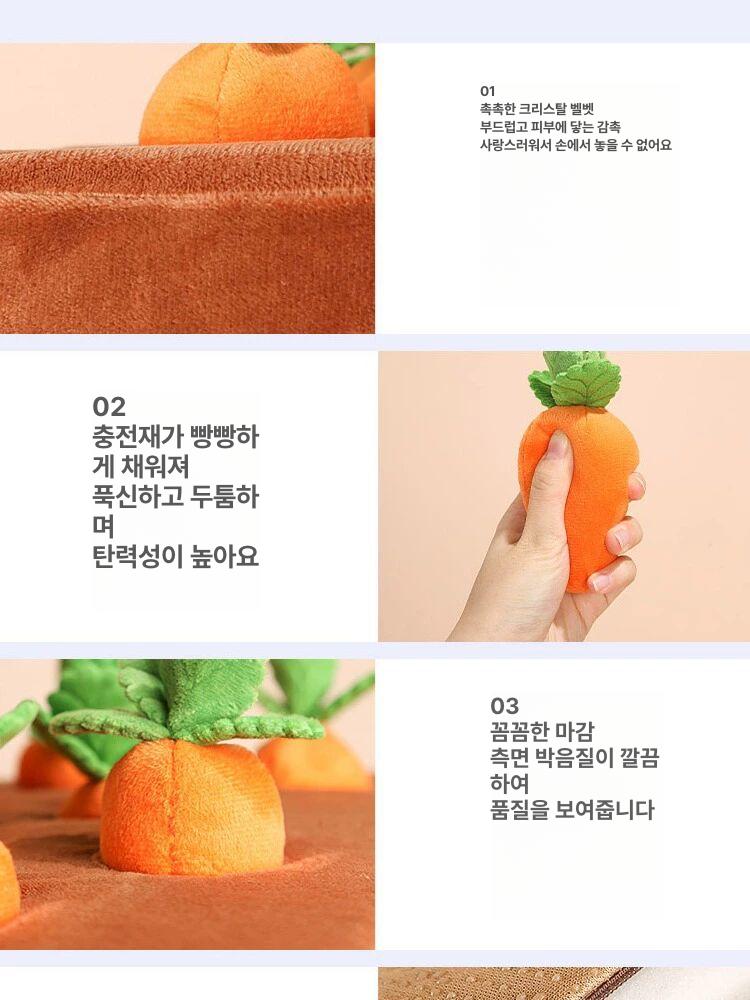 고양이 장난감 당근 간식넣는 뽑기 캣완트 반려묘 밧줄 당근 4개 22x22cm - 상세 이미지 5