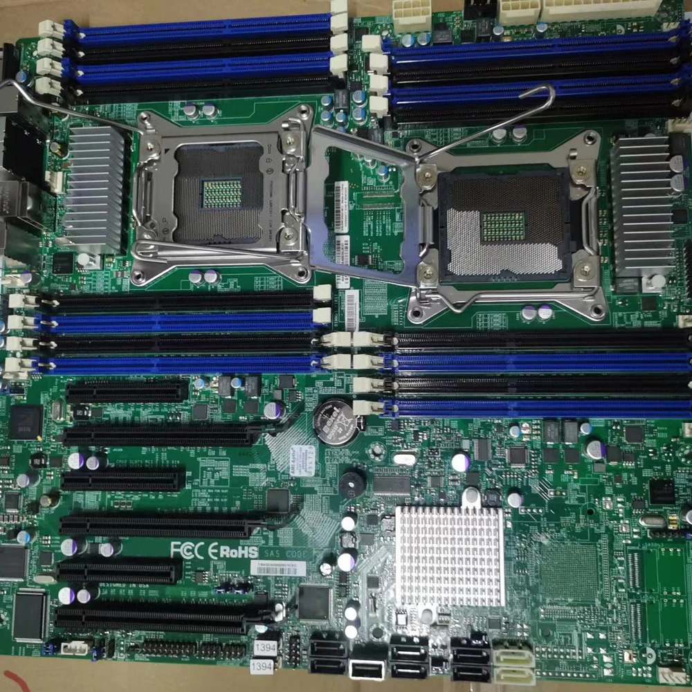 서버 마더보드 듀얼 LGA2011 지지대 E5-2600 V1 V2 패밀리 ECC DDR3 양방향 지포스 SLI X9Dae 지원