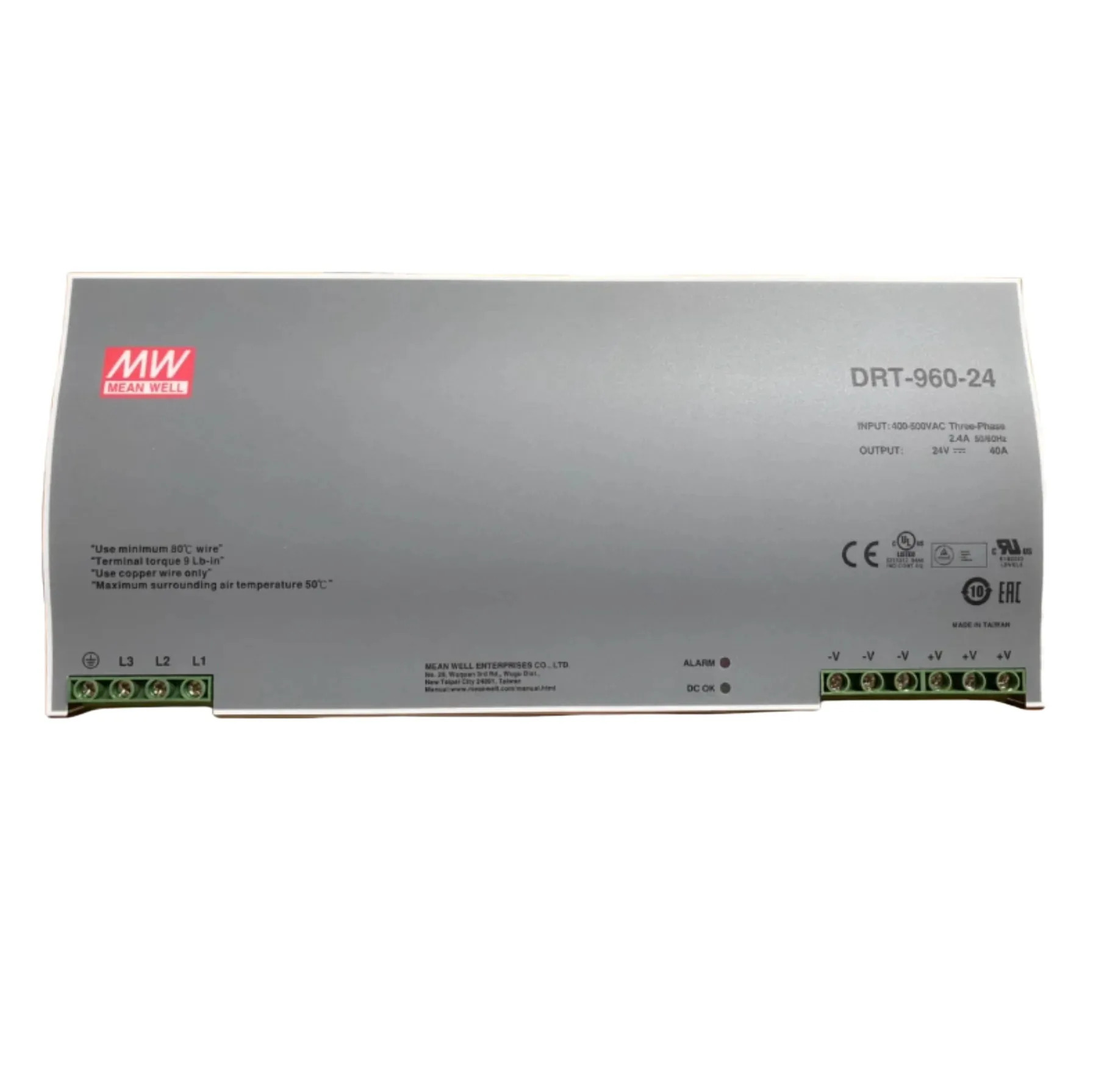 오리지널 DRT-960-24 3상 산업DIN 레일 Mingwei 전원 스위치.