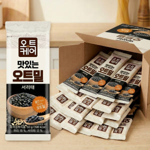 오트케어 맛있는 오트밀 서리태 50g 20개 쉐이크 식사대용 귀리쉐이크 ... 맛있게 먹은 솔직 후기 - 상품 이미지 1