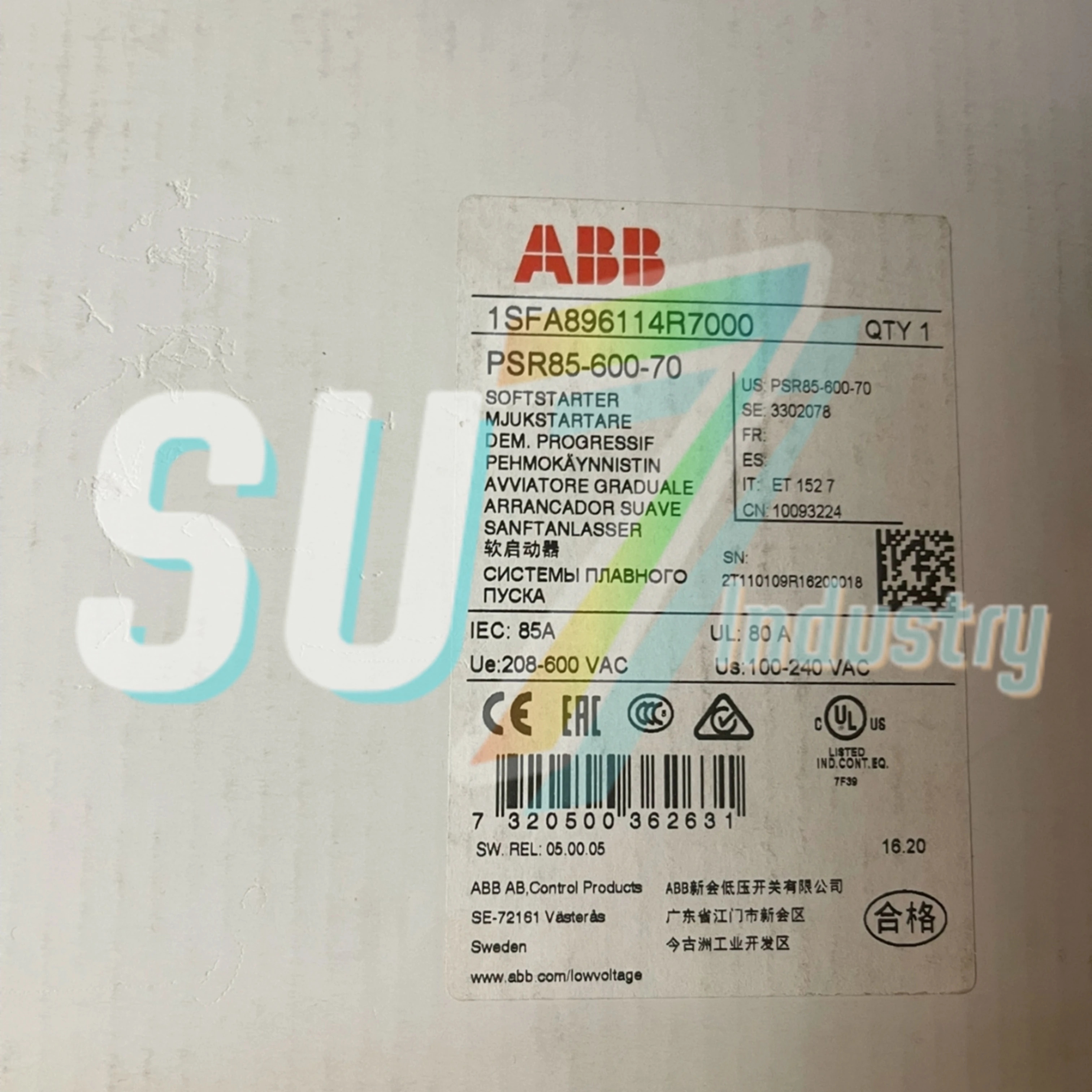오리지널 소프트 스타터 PSR60-600-7030KWPSR72-600-7037KW PSR85-600-7045KW PSR105-600-7055KW