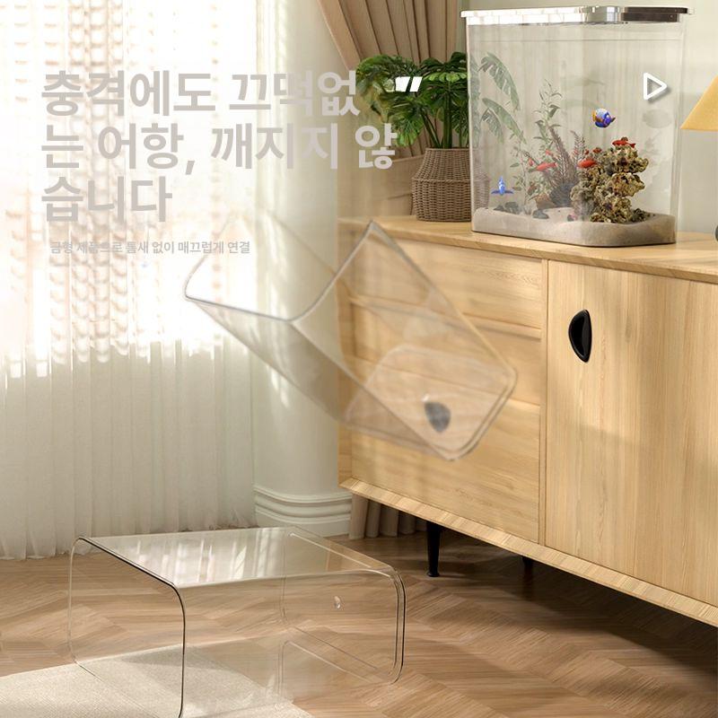 투명 아크릴 어항 원통형 금붕어 물고기 사육장 거실 인테리어 청소용이 이미지 6
