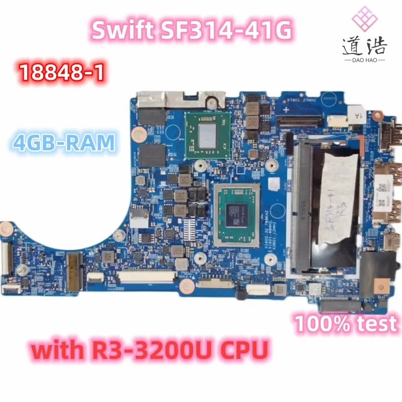 18848-1 Acer Swift SF314-41G 노트북 마더보드R3-3200U CPU 4GB-RAM DDR4 메인보드 완전 작동 리퍼