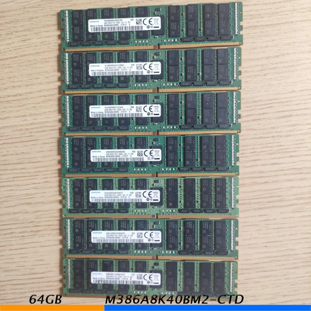 64G 4DRX4 PC4- 2666V- LRDIMM RAM M386A8K40BM2-CTD 서버 컴퓨터 메모리