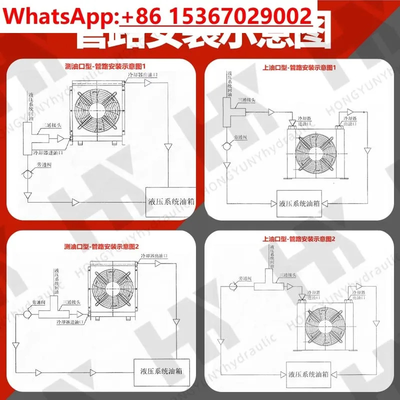 유압 오일 라디에이터 에어 냉각기 AH1012 산업에어 온도 AH0608 시스템 펌프 스테이션 0510