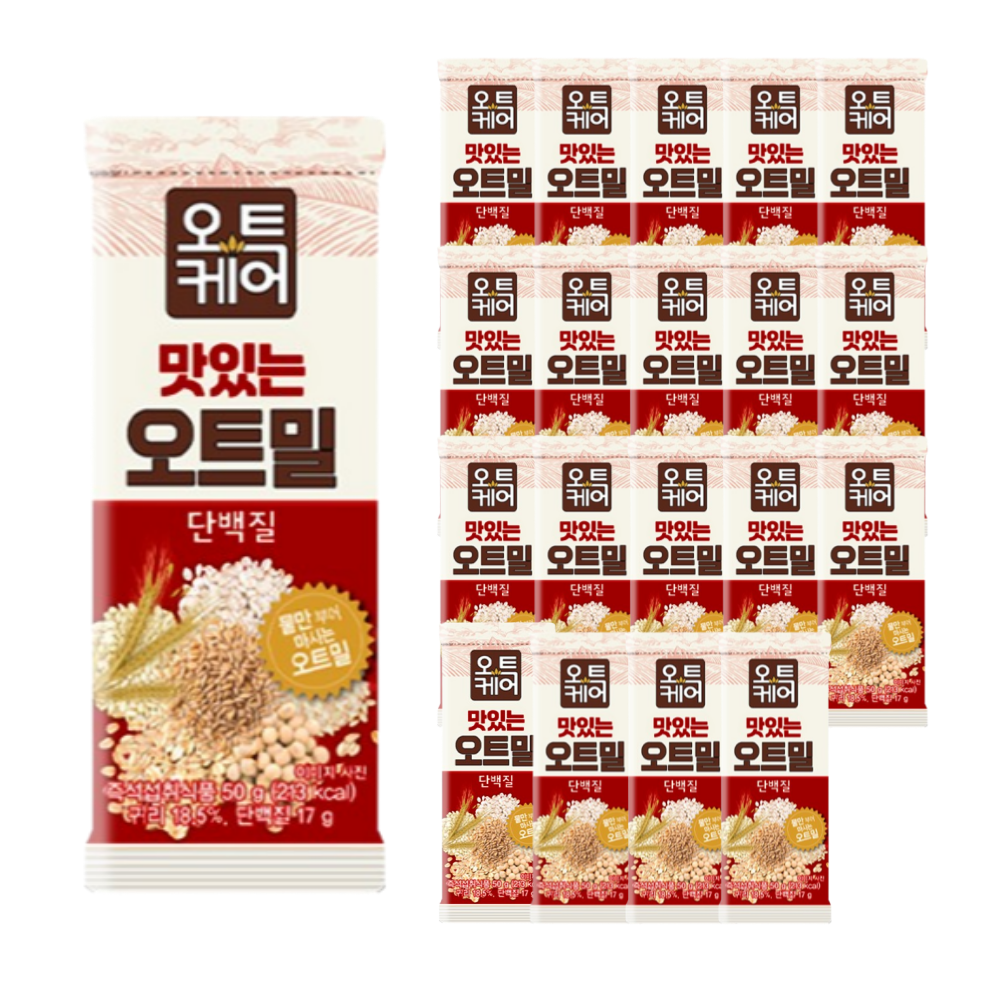 오트케어 맛있는 오트밀 단백질 50g 20개 쉐이크 식사대용 귀리 아침선식 고단백 이미지 2