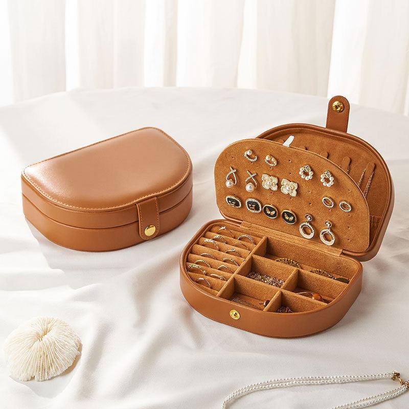 여행용 액세서리 보관함 지퍼 수납 보석함 펄 원형 콤팩트 롤 - 상품 이미지