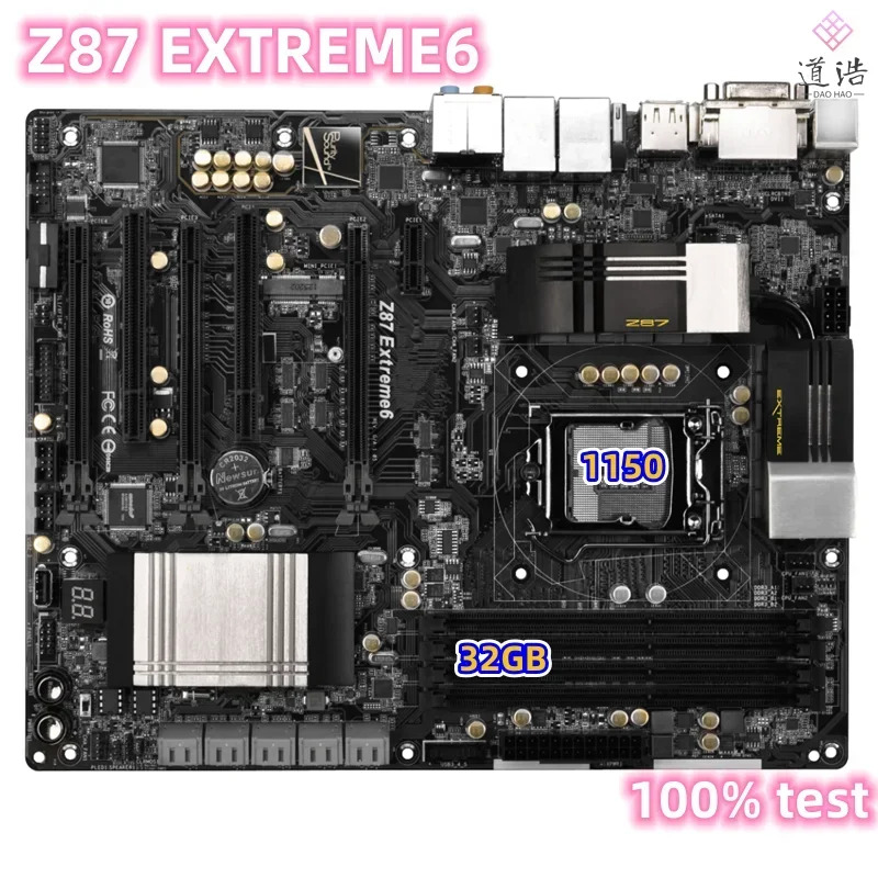 ASRock호환 Z87 EXTREME6 마더보드 32GB 2xPCI LGA 1150 DDR3 메인보드 완전 작동 리퍼