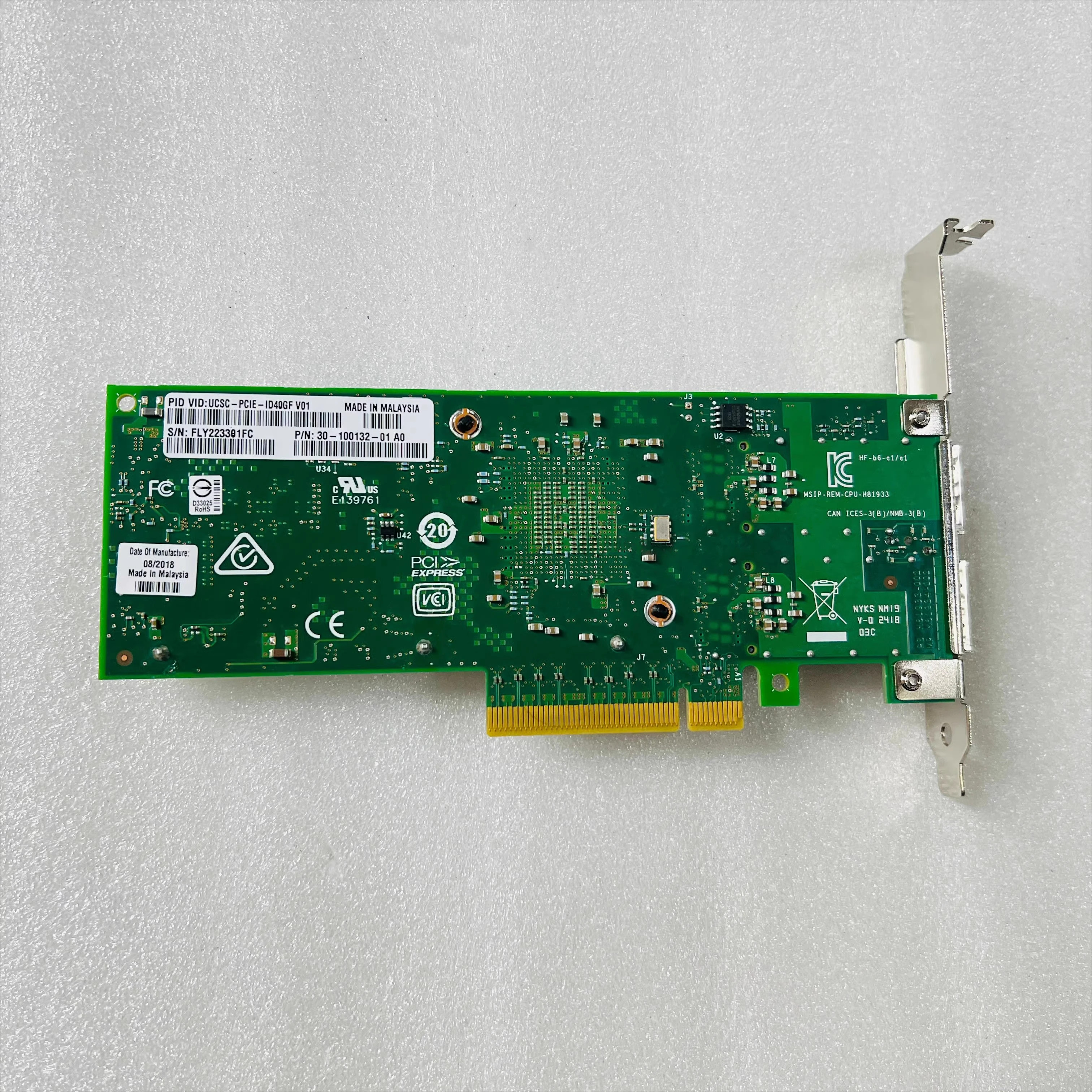 intel호환 XL710-QDA2 듀얼 포트 40G기가비트 파이버 네트워크 인터페이스 카드 Cisco UCSC-PCIE-ID40GF용