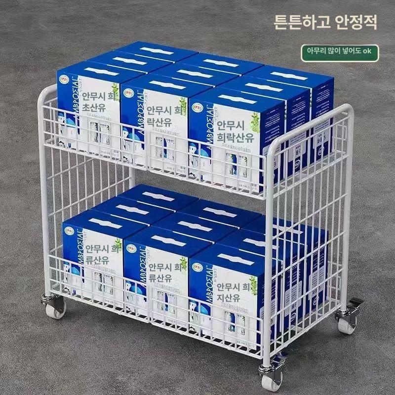 이동식 판매대 행사 매대 진열 디스플레이 카트 접이식 수납함 바구니 - 상세 이미지 4