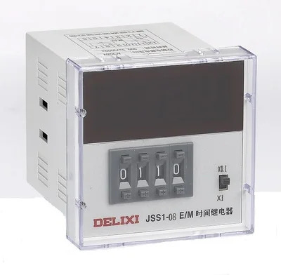 Delixi 디지털 타임 릴레이 JSS1-08E/M AC220V 4 자리 패널 전원 지연