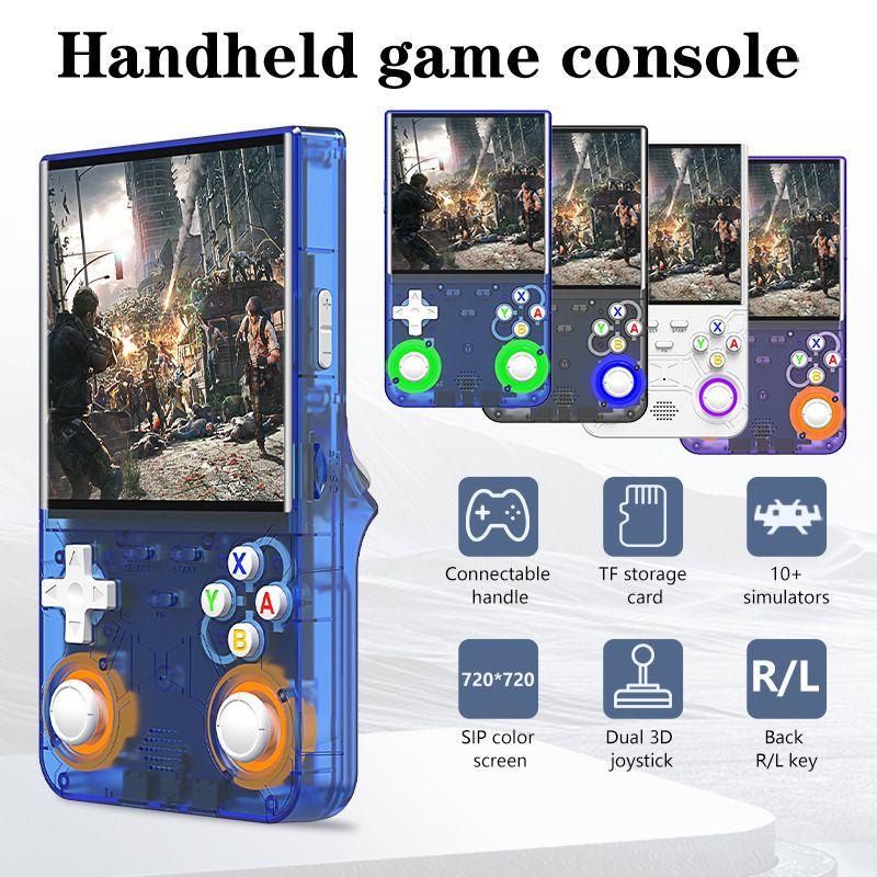 R36Ultra 오픈소스 휴대용 레트로 게임 PSP 투명 블루 64G 영어 이미지 6