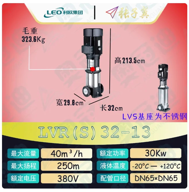 LEO LVR/LVS32 스테인레스 스틸 수직 다단식 워터 펌프 LVR32-13-2 LVS32-13-2 LVR32-13 LVS32-13 LVR/LVS32-14-2 LVR/S32-