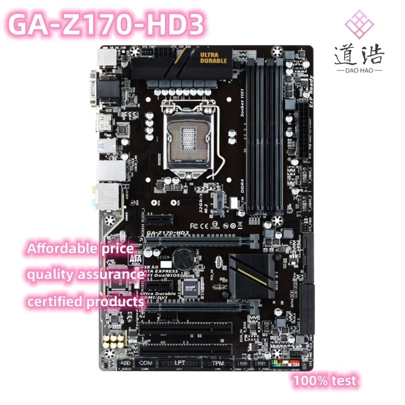 GA-Z170-HD3 마더보드64GB HDMI M.2 SATA 3.0 LGA 1151 DDR4 Z170 메인보드 완전 작동 리퍼