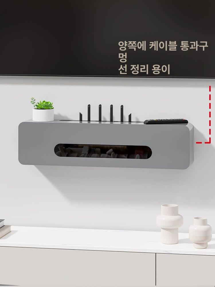벽걸이 공유기정리함 셋톱박스 무타공 콘센트 수납함 보관함 소켓 셋탑박스 소품 - 상세 이미지 2