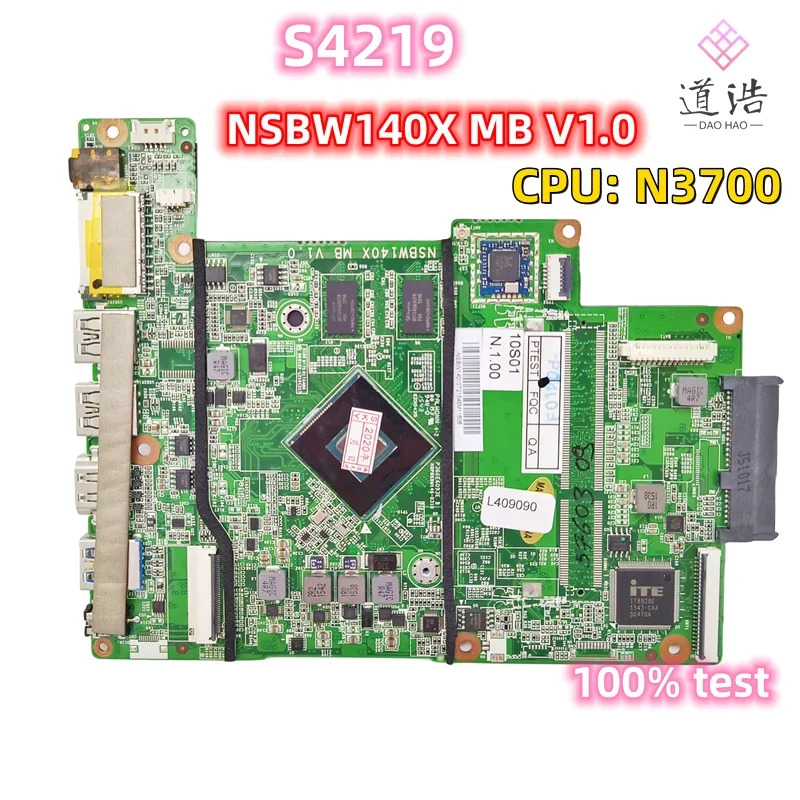 N3700 CPU 메인보드가 장착된 Acer S4219 노트북 마더보드NSBW140X MB V1.0 완전 작동 리퍼
