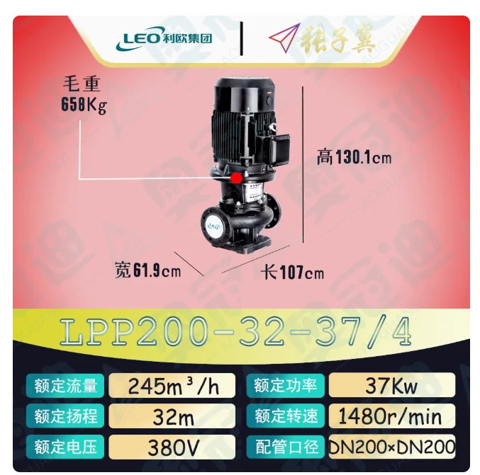 LEO LPP 수직 파이프라순환 원심 워터 펌프바닥 플레이트 LPP200-32-37/4 LPP250-50-110/4 LPP250-44-90/4