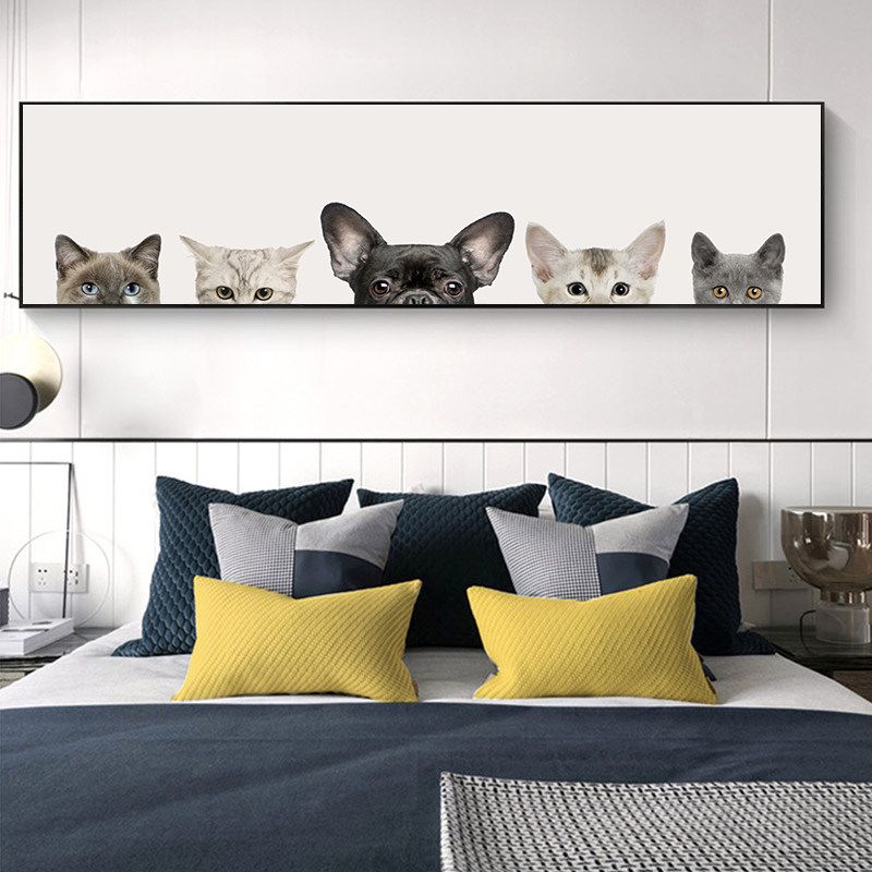 강아지 그림 벽걸이액자 애완 예술 고양이 캔버스 카페 벽 가게 대형 침실 - 상품 이미지