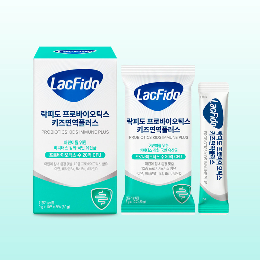 [네이버단독] 락피도 프로바이오틱스 키즈 면역플러스 유산균 아연 비타민d 30포, 3개