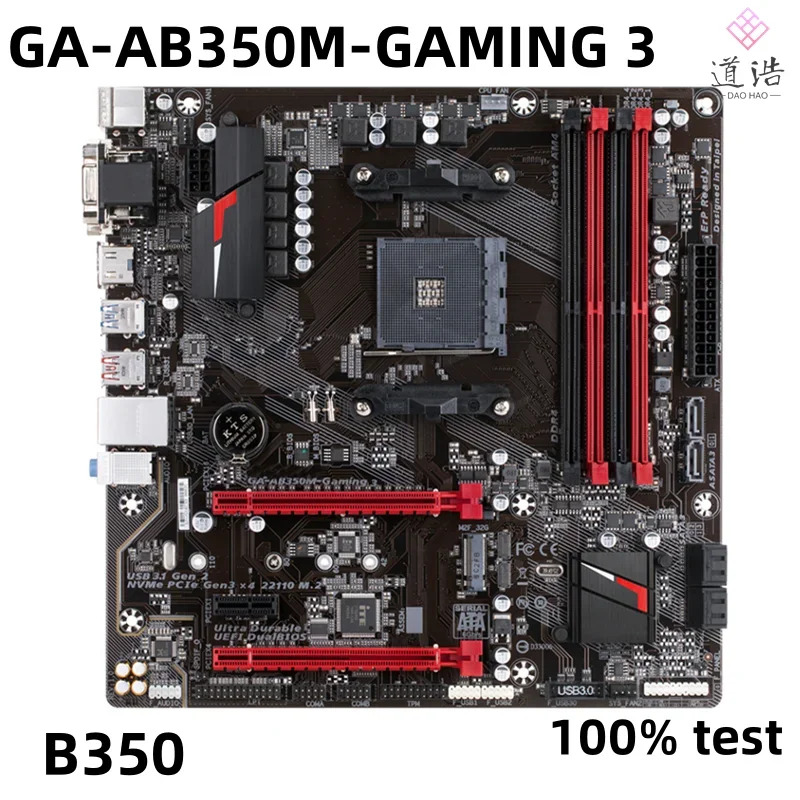 GA-AB350M-GNG 3 마더보드 64GB HDMI M.2 소켓 AM4 DDR4 마이크로 B350 메인보드 완전 작동 리퍼