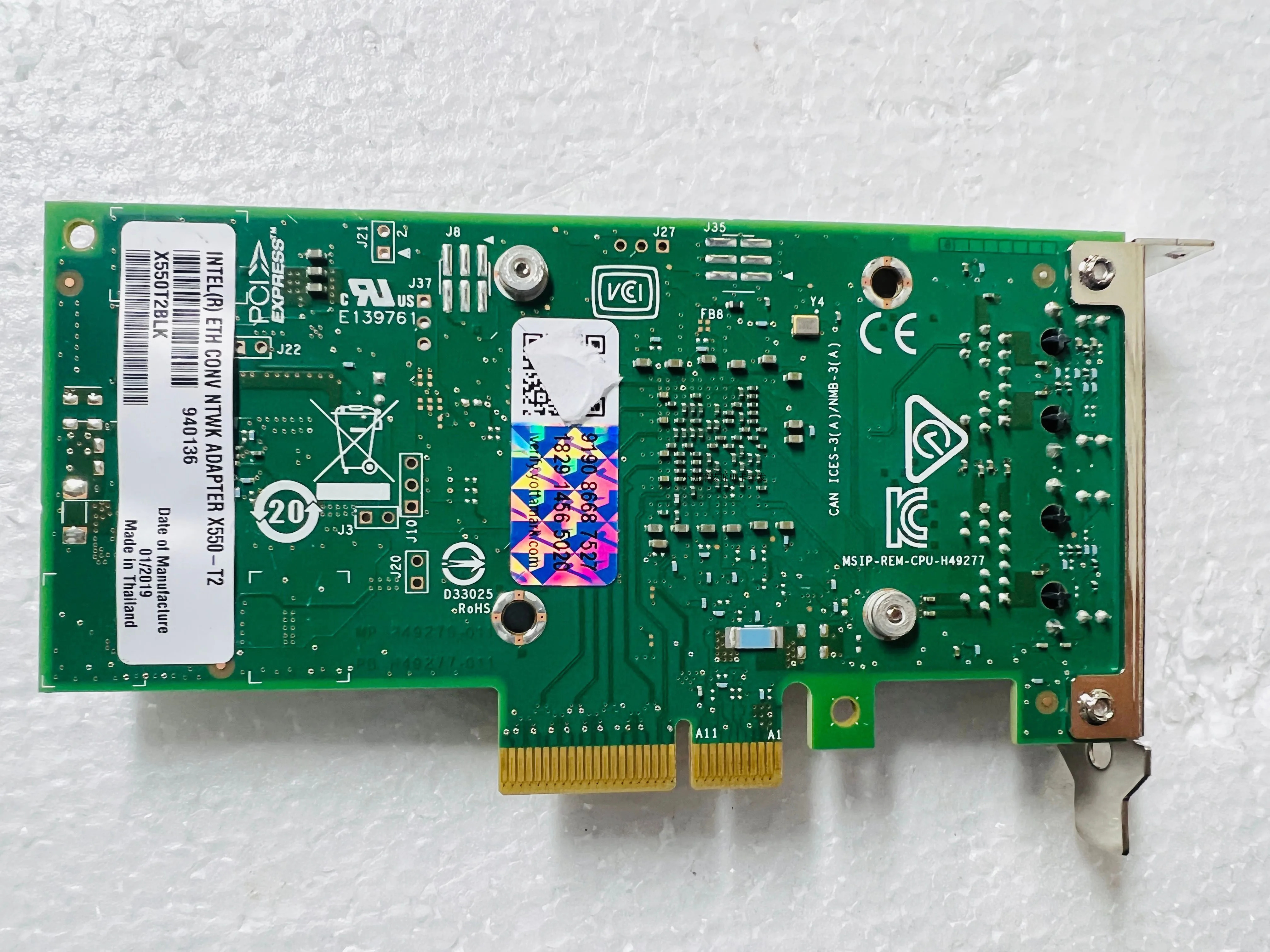 X550-T2 PCIE RJ45 네트워크 인터페이스 카드 2.5g 5g 10g X550T2BLK용